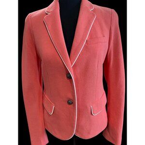 Gap Academy Blazer Women 0  Coral/ White Piping Fall ivy league preppy American